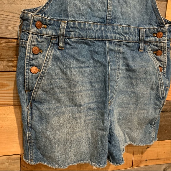 Madewell Adirondack Short Overalls Raw Hem In Dawkins Wash Size M - Picture 6 of 14
